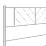 Metal Bed Frame without Mattress with Footboard White 135x190cm 372245