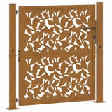 Garden Gate 100x100 cm Weathering Steel Leaf Design 4100964