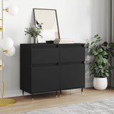 Sideboards 2 pcs Black 40x35x70 cm Engineered Wood 831135