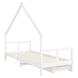 Kids Bed Frame with Drawers White 80x200 cm Solid Wood Pine 834550