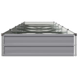 Raised Garden Bed Grey 400 x 80 x 24 cm cold-rolled steel 8006508