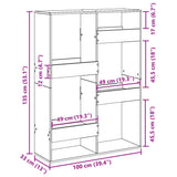 Bookcase Black 100x33x135 cm Engineered Wood 3309385
