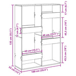 Bookcase Sonoma Oak 100x33x135 cm Engineered Wood 3309386