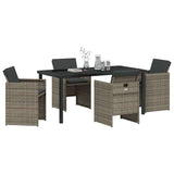 Garden Dining Set with Cushion 5 pcs Grey Poly Rattan 3379950