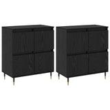 Storage Cabinet 2 pcs Black Oak 60 x 35 x 70 cm 3394529