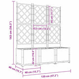 Garden Planter 3 pcs LiGht Grey 120 x 40 x 143 cm Plastic 42002886