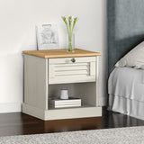 Bedside Cabinet "VIGO" White 42x35x42 cm Solid Wood Pine 353155