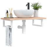 Basin Shelf Wall Mounted Steel and Solid Wood Oak 3302328