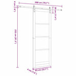Sliding Door Manual Natural and white 83 x 232 cm 3333256