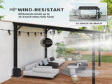 3 x 3m Metal Pergola with UPF 50 and Waterproof Roof, Wall-Mounted or Free Standing Garden Gazebo, T3398P317660