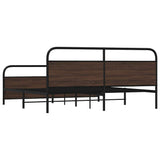 Metal Bed Frame without Mattress Brown Oak 193x203 cm 3318667