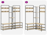 Coat Stand with Shoes Bench Sonoma Oak 143 x 30 x 199.5 cm 8012045