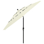 ZNTS 3-Tier Garden Parasol with Aluminium Pole Sand 3.5 m 313876