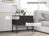 Elegant Two-Drawer Bedside Table - Black T3398P344451
