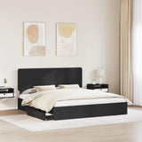 Storage Bed with Headboard Black 200 x 200 cm Engineered Wood 3412652