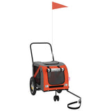 Pet Bike Trailer Orange and Black Oxford Fabric and Iron 93886
