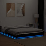 Bed Frame with LED Lights without Mattress Black 150x200cm 3281092