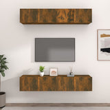 TV Cabinets 4 pcs Smoked Oak 80x30x30 cm Engineered Wood 3114187
