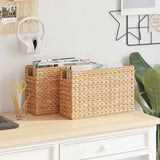 Magazine Baskets 2 pcs Water hyacinth 39 x 14 x 25 cm Natural 42020147