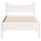 ZNTS Bed Frame White 90x200 cm Solid Wood Pine 844738