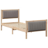 Bed frame Brown and taupe 80 x 200 cm Solid pine wood 878502