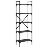 Bookcase 5-Tier Black 56x31.5x174 cm Engineered Wood 833343