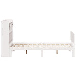 ZNTS Bookcase Bed without Mattress White 120x190 cm Small Double Solid Wood Pine 3322681