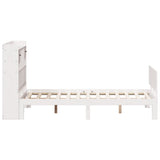 ZNTS Bookcase Bed without Mattress White 120x190 cm Small Double Solid Wood Pine 3322681