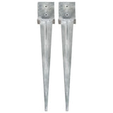 Ground Spikes 2 pcs Silver 14x14x91 cm Galvanised Steel 145427