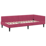 Corner Bed Frame with Headboard Wine Red 80 cm x 200 cm Velvet 42016138