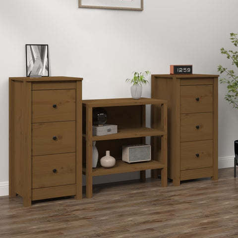 Sideboards 2 pcs Honey Brown 40x35x80 cm Solid Wood Pine 813746