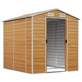 Garden Shed Light Brown 191x215x198 cm Galvanised Steel 3188276