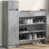 Shoe Cabinet Concrete Grey 100.5x28x100 cm Engineered Wood 840425