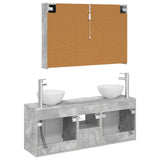 Bathroom Cabinet Set 4 pcs Concrete Grey Engineered Wood 3406346