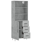 Highboard Concrete Grey 69.5x34x180 cm Engineered Wood 3189441