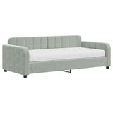 Daybed with Mattress Light Grey 90x190 cm Velvet 3197017