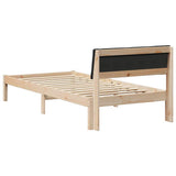 Bed frame Brown and black 90 x 200 cm Solid pine wood 878566