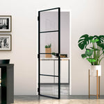 Interior Door Black 76x201.5 cm Tempered Glass&Aluminium 153658