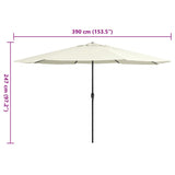Garden Parasol Sand White Polyester, Metal Large 47378