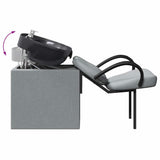 Shampoo Chair Light Grey and Black 63 x 141 x 92 cm Fabric 42009073