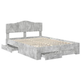 Bed Frame Concrete Grey 140 x 190 cm Engineered Wood 3413196