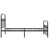 Metal Bed Frame without Mattress with Footboard Black 100x190cm 376612