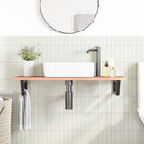 Basin Shelf Wall Mounted Steel and Solid Wood Oak 3302571