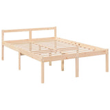 Bed Frame Natural Pine Solid Pine Wood Double Bed Frame 810589