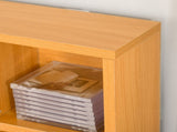 CD Storage Unit with Adjustable Shelves, 89 x 130.5 cm, Beech Wood Finish T3398P341482