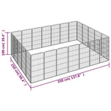 24-Panel Dog Playpen Black 50x100 cm Powder-coated Steel 3115962
