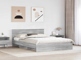 Bed Frame Grey Sonoma 160 x 200 cm Engineered Wood 3408835