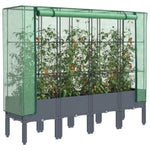 ZNTS Raised Bed with Greenhouse Cover Rattan Look 160x40x140 cm 4015835