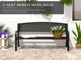 Garden Bench Furniture Patio Park 2 Person Chair Seat Steel Black 120cm Outdoor T3398P325199