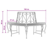 Tree Bench 4-Seater 160 x 80 x 89 cm Steel Antique White 42029504